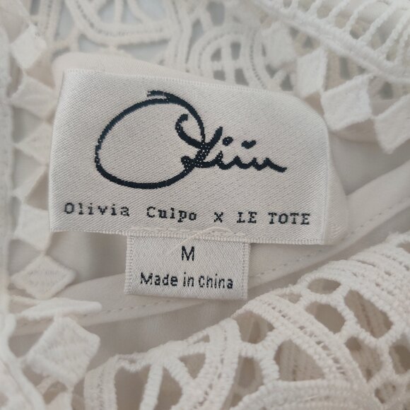 Olivia Culpo‎ x Le Tote Medallion Lace Dress M White - Picture 3 of 4